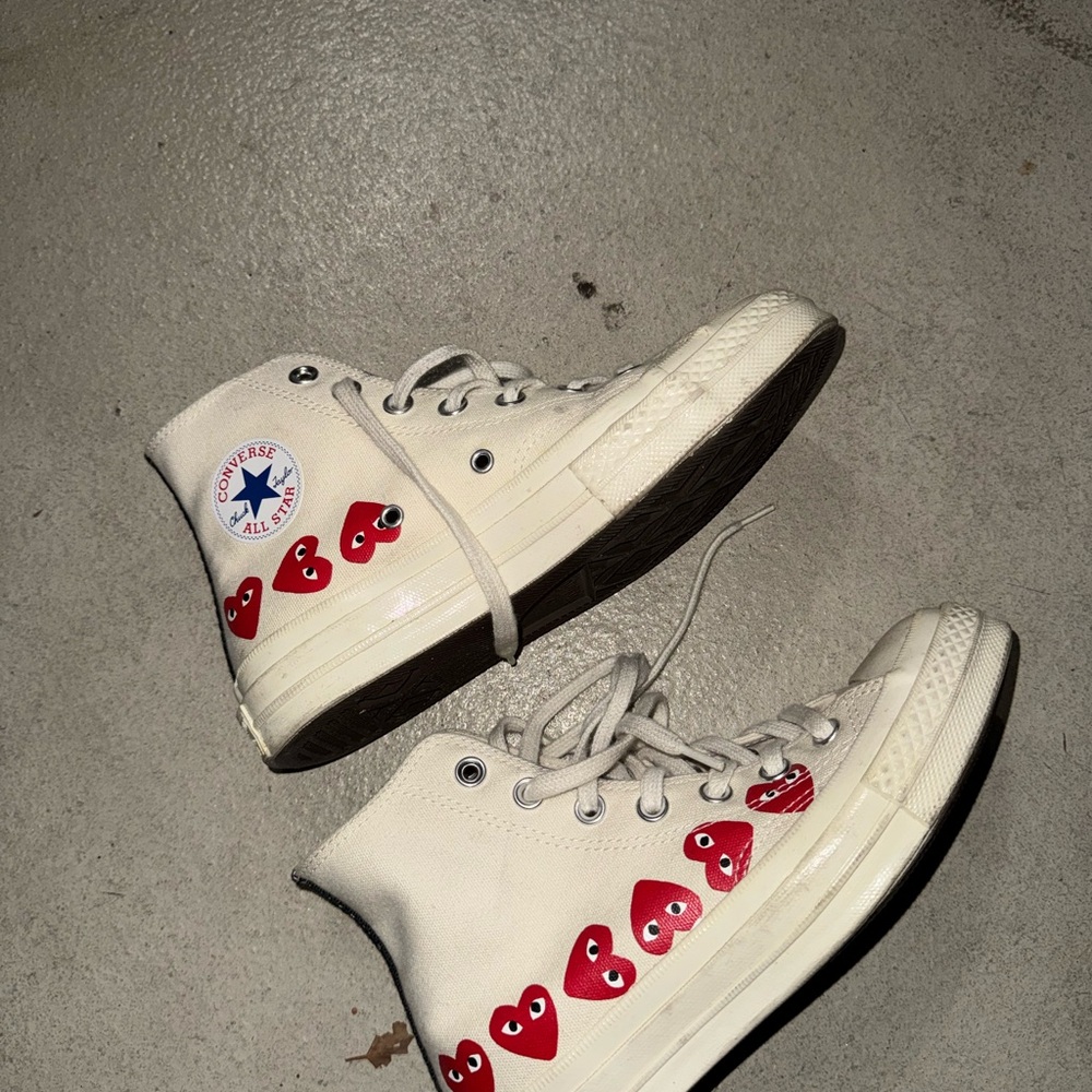 Converse x Play Comme Des Garçons - High-Top Sneakers - White and Red